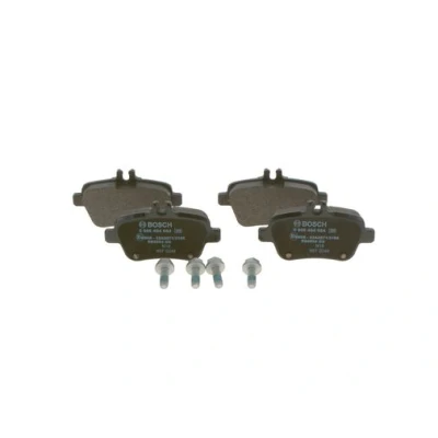 Abbildung von BOSCH 0 986 494 664 Bremsbelagsatz Low Metallic mit Anti Quietsch Blech, Schrauben Zubehör MERCEDES BENZ: B Klasse, A GLA kfzteile,