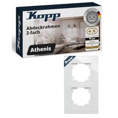 Abbildung von Kopp 405402018 2 fach Echtglas Rahmen Abdeckrahmen Glas Weiß