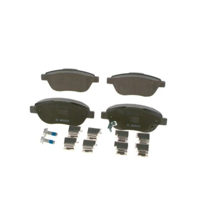 Abbildung von BOSCH 0 986 494 157 Bremsbelagsatz Low Metallic mit akustischer Verschleißwarnung Montageanleitung, Anti Quietsch Blech, Schrauben