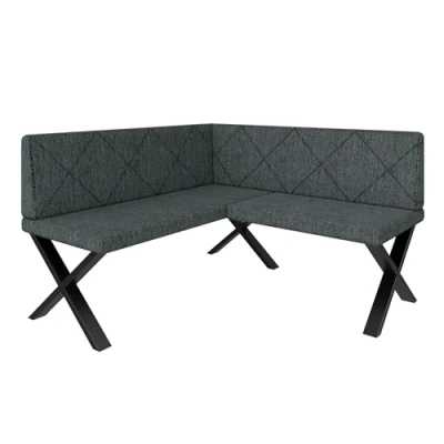 Abbildung von Eckbank Akiko Metal X Eckbankgruppe für Ihrem Esszimmer, Küche modern, Sitzecke, Essecke. Perfekt Küche, Büro und Rezeption. Solide Starke Verarbeitung. (130x130 Inari96)