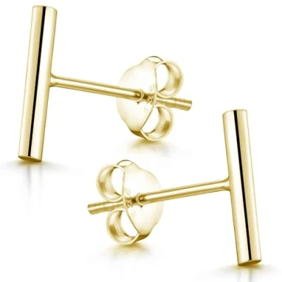 Abbildung von Materia Paar Ohrstecker Damen Gold Stab Ohrringe filigran SO 352, 925 Sterling Silber
