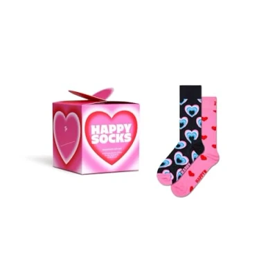 Abbildung von Happy Socks Valentines GIFT Unisex 2 PACK Socken, Größe: 41 46, Pink