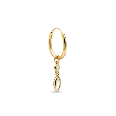 Abbildung von SINGULARU Einzelner Ohrring Creole Doppelt Spark. Sterlingsilber mit 18 Kt Goldbeschichtung und Zirkonia. Schmuck für Damen