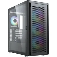 Abbildung von Silentware PC Gehäuse Air 100 Black, (Computer Case, 1 St., Midi Tower), Glas Seitenfenster, 4x 120mm A RGB Lüfter, GPU 383mm, ATX, Schwarz