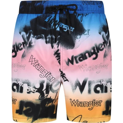 Abbildung von Wrangler Badeshorts &quot;Sundial&quot;, Allover Logoschriftzug