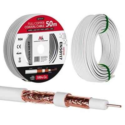 Abbildung von Maclean MCTV 471 Antennenkabel Koaxialkabel RG6 Reines Kupfer 100% Cu Koax Antennen Kabel SAT Satellitenkabel TV (50m)