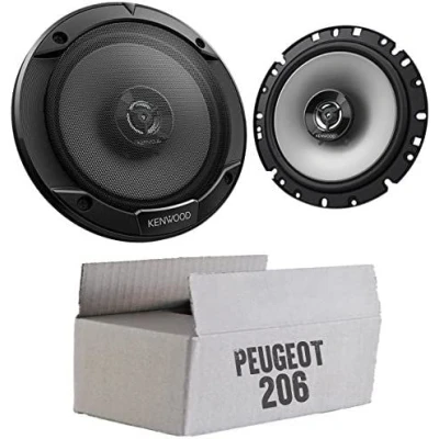 Abbildung von Lautsprecher Einbauset mit Kenwood KFC S1766 16,5cm 2 Wege Koax Boxen inkl. Einbauzubehör passend für Peugeot 206 justSOUND