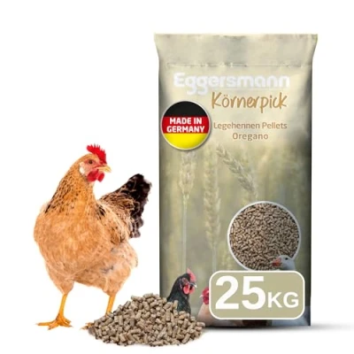 Abbildung von Eggersmann Körnerpick 25 kg Legehennen Pellets Oregano GVO frei Hühner Futter Premium Hühnerfutter für Gänse und Enten in 3mm Pelletgröße