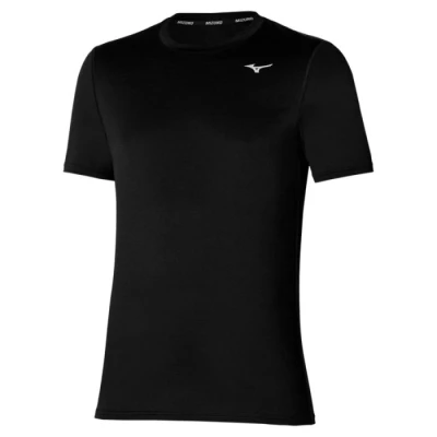 Abbildung von Mizuno Impulse Core SS Tee für Herren Leichtes, atmungsaktives Laufshirt in Schwarz optimalen Komfort beim Laufen