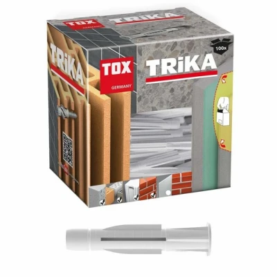 Abbildung von TOX Allzweckdübel mit Kragen Trika 6 x 51 mm, Dübel für fast alle Baustoffe, 100 Stück, 011100061