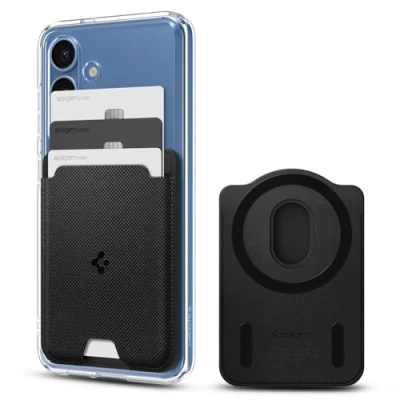 Abbildung von Spigen Urban Fit MagFit magnetischer Kartenhalter 3 Karten Kompatibel mit Hülle Entwickelt für Samsung Galaxy S25/S25+/S25 Ultra Modelle Schwarz