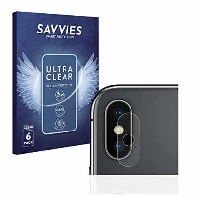 Abbildung von Savvies 6 Stück Schutzfolie für Apple iPhone X/Xs (Kamera Rückseite) Displayschutz Folie Ultra Transparent