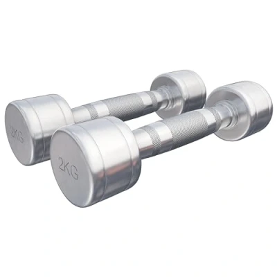 Abbildung von GORILLA SPORTS Kurzhantel Chrom Einzeln/2er Set, 2 30kg Gewichte, Gerändelt, Stahl Hantelset, (Set)