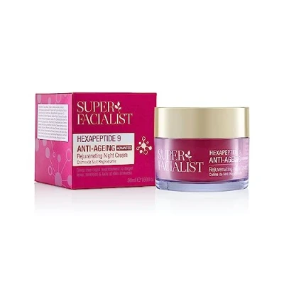 Abbildung von Super Facialist Hexapeptide 9 Anti Aging Advanced Nachtcreme Verjüngende &amp; pflegende Feuchtigkeitspflege über Nacht mit Komplex, veganfreundlich, 50 ml