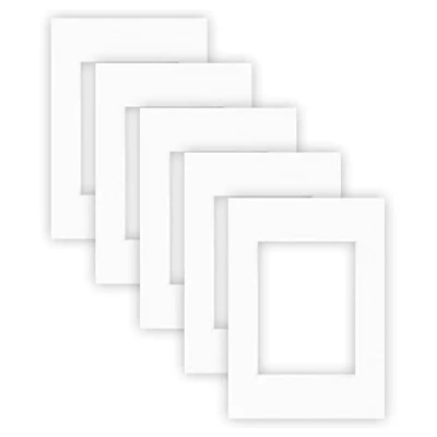 Abbildung von nielsen Conservation Passepartout Karton 2,2 mm 5er Set Außenformat 21x29,7 cm (DIN A4) für Bildformat 13x18 Polarweiß (hellweiß) strukturierte Oberfläche