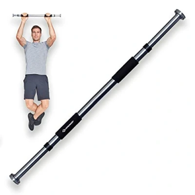 Abbildung von Schildkröt® Pull Up Bar Klimmzugsstange für den Türrahmen (bis 120kg), keine Schrauben Installation, längenverstellbares Türreck Fitness &amp; Klimmzugs und Krafttraining Zuhause