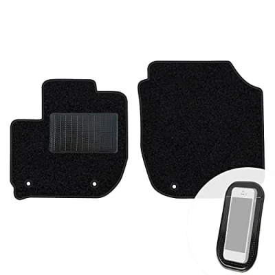 Abbildung von moto MOLTICO Vorne Fußmatten Auto Velours Autoteppiche Schwarz Automatten Set 2 teilig passend für Honda Jazz IV 2015 2020
