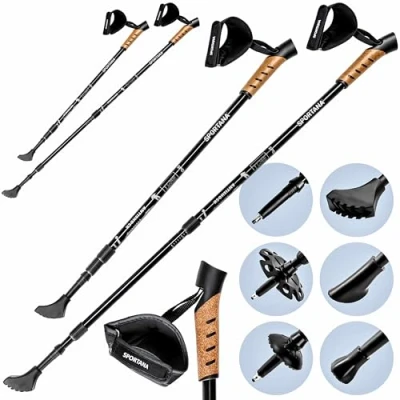 Abbildung von Sportana Nordic Walking Stöcke (2 St), Wanderstöcke Teleskopstock Trekkingstöcke ergonomisch Anti Schock