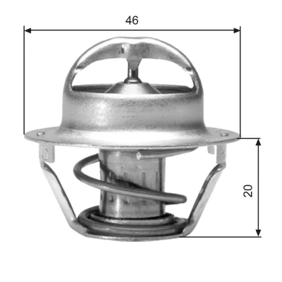 Abbildung von GATES TH03082G1 Kühlwasserthermostat 82 mit Dichtungen ohne Gehäuse PEUGEOT: J5 Kastenwagen, Pritsche/Fahrgestell, Bus, CITROËN: C25 Bus