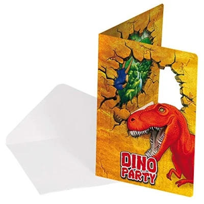 Abbildung von Dinosaurier Einladung Dino Party 6 Stück