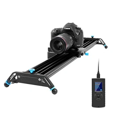 Abbildung von GVM Kamera Slider motorisiert, 80cm Aluminiumlegierung Fotografie Slider, unterstützt Videomodus, Zeitraffer, Horizontal, Tracking und 120 Panoramaaufnahmen für Film Videoaufnahmen