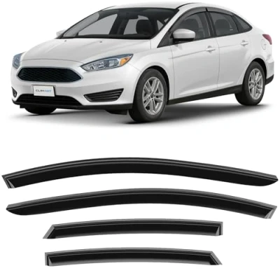 Abbildung von CLIM ART Windabweiser für/kompatible mit Ford Focus III Schrägheck 2010 2017, Anklebbare Deflektoren, 4 Stück