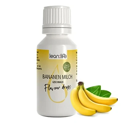 Abbildung von Lean:Life Flavour Drops 30 ml Bananenmilch Aroma Tropfen für Lebensmittel zuckerfrei und kalorienarm
