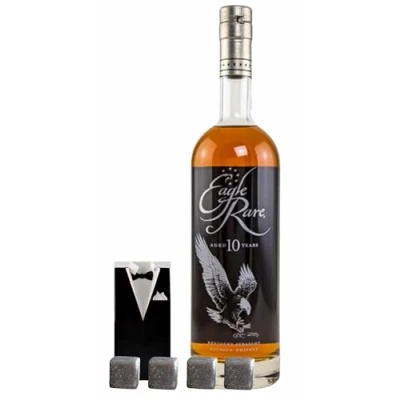 Abbildung von Eagle Rare 10 Jahre Kentucky Straight Bourbon Whiskey + 4 Whisky Kühlsteine im Smoking