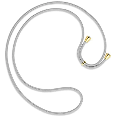 Abbildung von mtb more energy® Ersatz Band für Handykette Silbergrau inklusive Endkappen (Gold) hochwertige Austausch Kordel Seil Kette