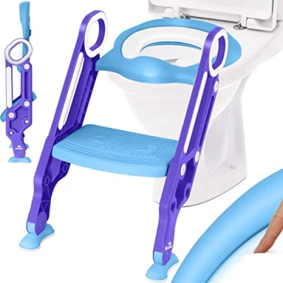 Abbildung von KIDIZ WC Sitz, Kinder Toilettensitz Toilettentrainer mit Treppe und Griffe