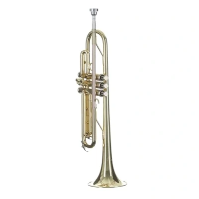 Abbildung von Monzani Trompete, MZTR 113A Bb Trompete Messing Schallbecher Edelstahl Ventile Goldlack Finish inklusive Mundstück und Koffer Ideal für Einsteiger Marschkapellen, Trompeten,