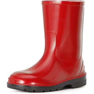 Abbildung von Ladeheid Gummistiefel Kinder Hohe wasserdichte Regenstiefel für Jungen und Mädchen LA 939 (Rot 2, 27 EU)