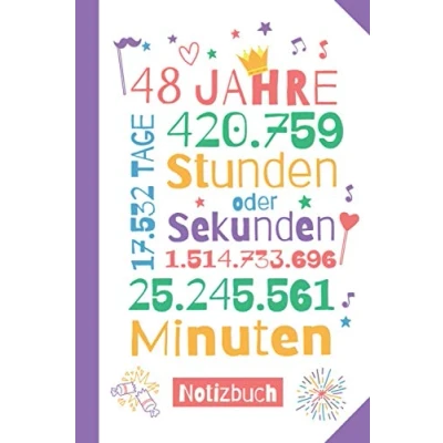 Abbildung von 48 Jahre Notizbuch: Lustiges Geschenk zum 48.Geburtstag für Mann oder Frau Party Geschenkidee Persönlich signieren und verschenken