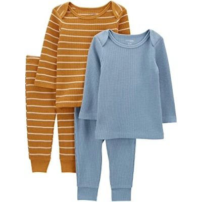 Abbildung von Simple Joys by Carter&#039;s Unisex Baby 4 Teiliges Strukturiertes Set, 2er Pack, Gold/Blau, 0 Monate