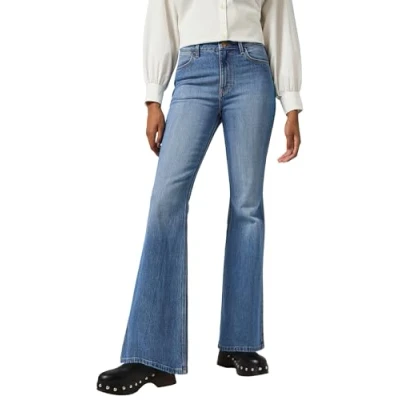 Abbildung von Wrangler Fierce Flared Jeans, Damen, Größe: 29x34, Meadow