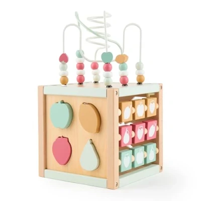 Abbildung von Bieco Motorikwürfel Berry XXL nachhaltiges Holz FSC® Spielwürfel Baby ab 1 Jahr Activity Würfel Center Montessori
