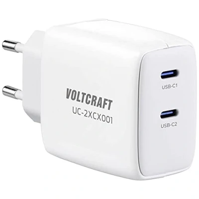 Abbildung von Voltcraft UC 2XCX001 USB Ladegerät 65 W Innenbereich Ausgangsstrom (max.) 3.25 A 2 x C® GaN