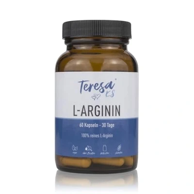 Abbildung von L Arginin 1000mg 100% reines 60 vegane Kapseln Glutenfrei, Lactosefrei, Ohne GVO/GMO, Konservierungsmittel &amp; Zusatzstoffe In Deutschland hergestellt