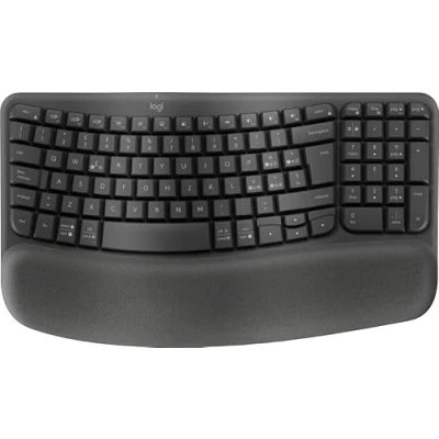 Abbildung von Logitech Wave Keys kabellose ergonomische Tastatur Grafit, Italienisches QWERTY Layout