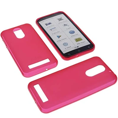 Abbildung von foto kontor Hülle kompatibel mit Emporia Smart 4 Tasche Gummi TPU Schutz Handytasche rot