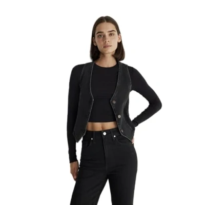 Abbildung von Mavi Basic VELA Weste, Damen, Größe: XL, Dark smoke denim