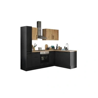 Abbildung von BASIC by Balculina Winkelküche &quot;Turin&quot;, Breite 240 cm, wahlweise mit E Geräten