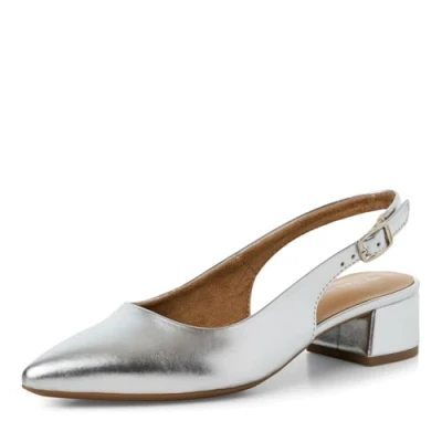 Abbildung von Tamaris Sling Pumps, Damen, Größe: 36, Silver metall Schuhe