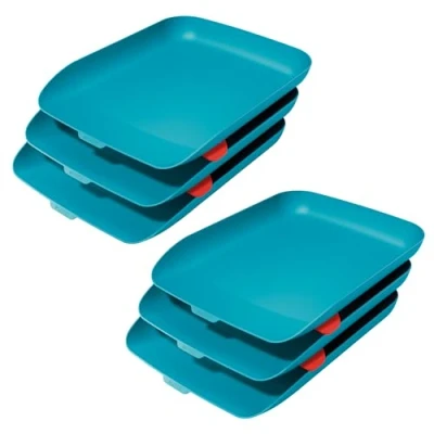 Abbildung von Leitz A4 Briefkorb, 6er Pack, Sanftes Blau, Cosy Serie, 53580061