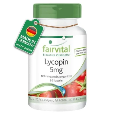Abbildung von Fairvital Lycopin Kapseln 5mg 90 HOCHDOSIERT VEGAN aus Tomatenextrakt