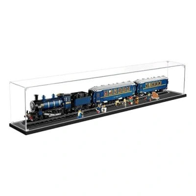 Abbildung von FYHCY Transparente Acryl Vitrine, kompatibel mit Le*Go 21344 Orient Express, transparente, staubdichte Vitrine (Modell Nicht im Lieferumfang enthalten) 3MM