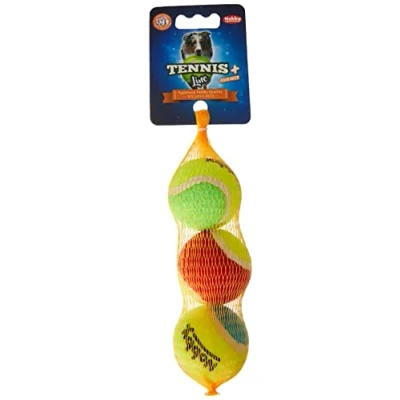 Abbildung von Nobby Tennisball mit Squeaker, XS: 4,0 cm, 1 Netz (1 x 3 Stück)