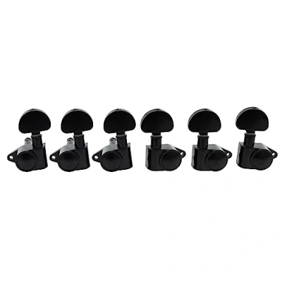Abbildung von Musiclily 3L3R Roto Style Geschlossen Gitarren Tuners Mechaniken Tuning Pegs Machine Heads Set für Epiphone Les Paul SG E Gitarre Folk Akustikgitarre,Schwarz Oval Button