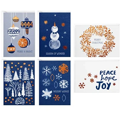 Abbildung von Hallmark Weihnachtskarten Sortiment, Peace Hope Joy (48 Karten mit Umschlägen) (1XPX5176)