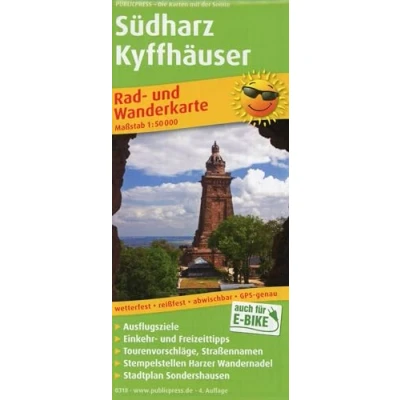 Abbildung von Südharz Kyffhäuser: Rad und Wanderkarte mit Ausflugszielen, Einkehr Freizeittipps Stadtplan Sondershausen, reissfest, wetterfest, ... 1:50000 (Rad Wanderkarte: RuWK)